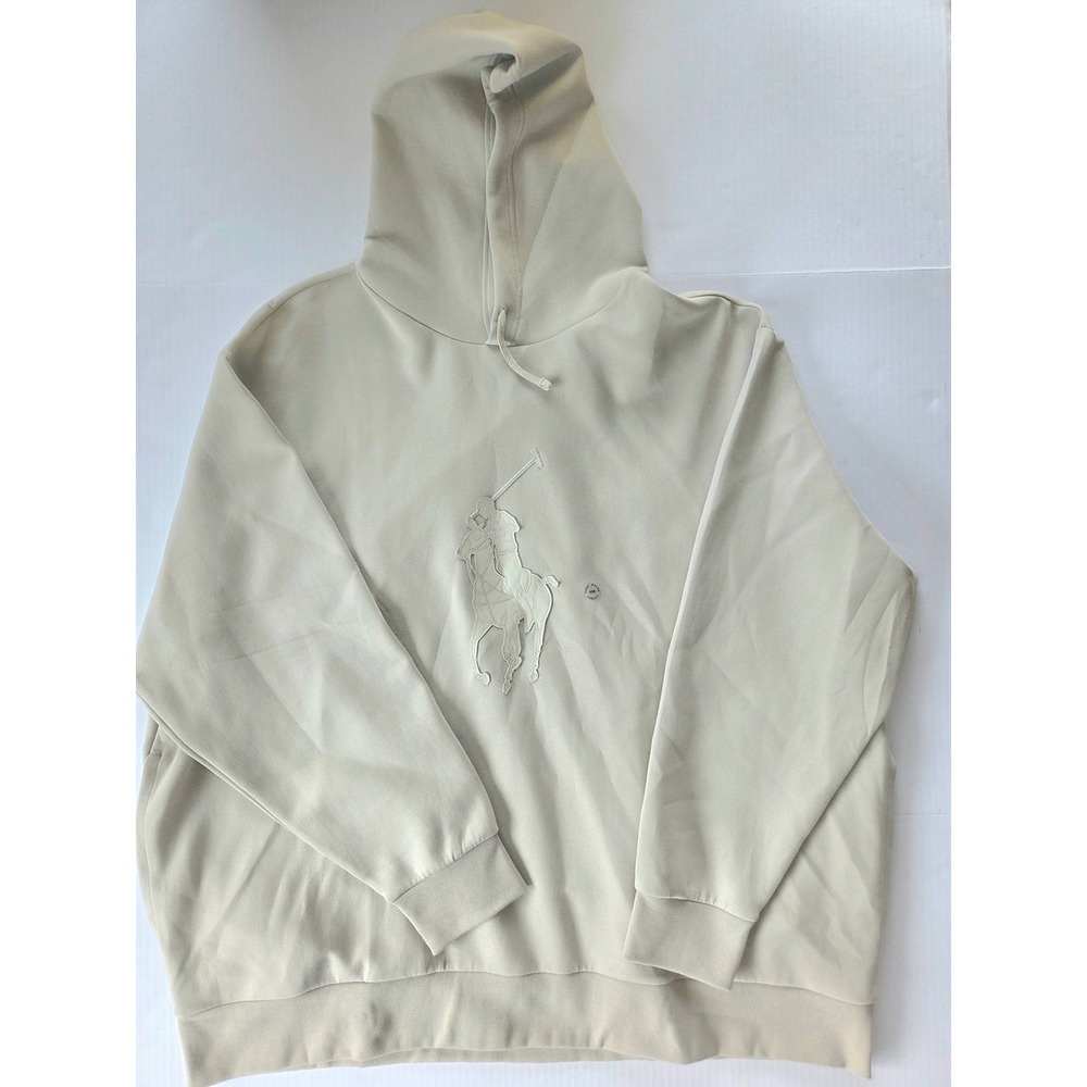 Polo Ralph Lauren‎ Big & Tall Big Pony Logo Hoodie Beige Tan Sweatshirt 4XB NWT